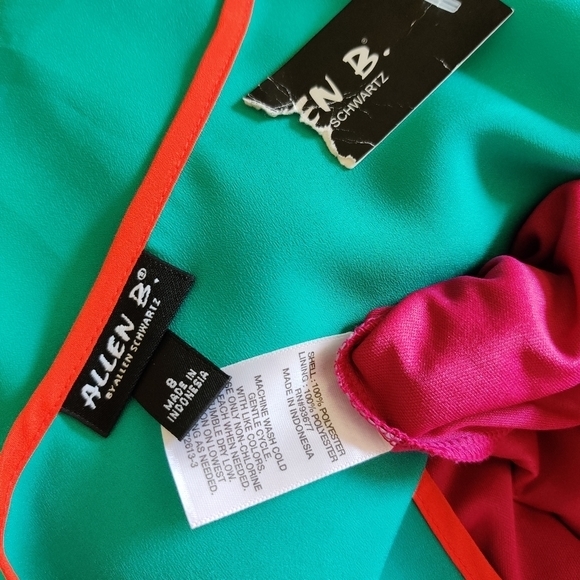 Allen B Allen Schwartz summer color block dress sleeveless NWT - Picture 10 of 10